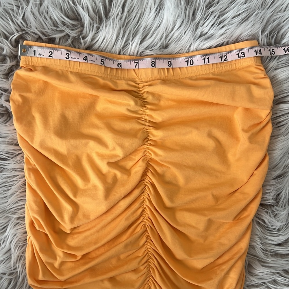 SOLD NWT Bobi Marigold Shirred Mini Skirt Size Medium - Picture 9 of 10